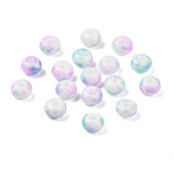 Opaque Spray Painted Glass Beads