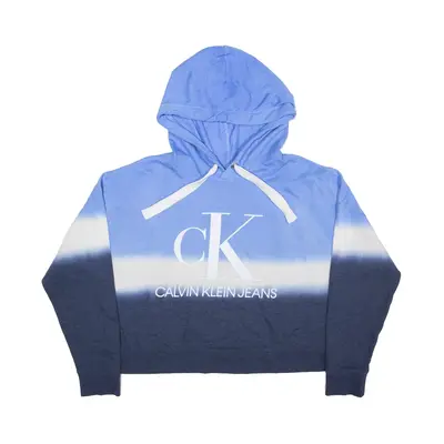 CALVIN KLEIN Fade Hoodie Blue Pullover Womens S