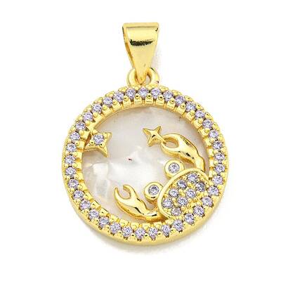 Brass Micro Pave Clear Cubic Zirconia Pendants