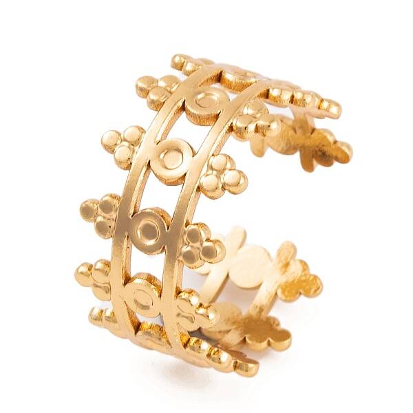 PVD Vacuum Plating 304 Stainless Steel Cuff Rings for Women