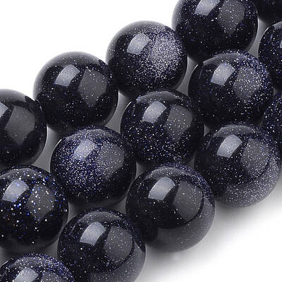 Synthetic Blue Goldstone Beads Strands