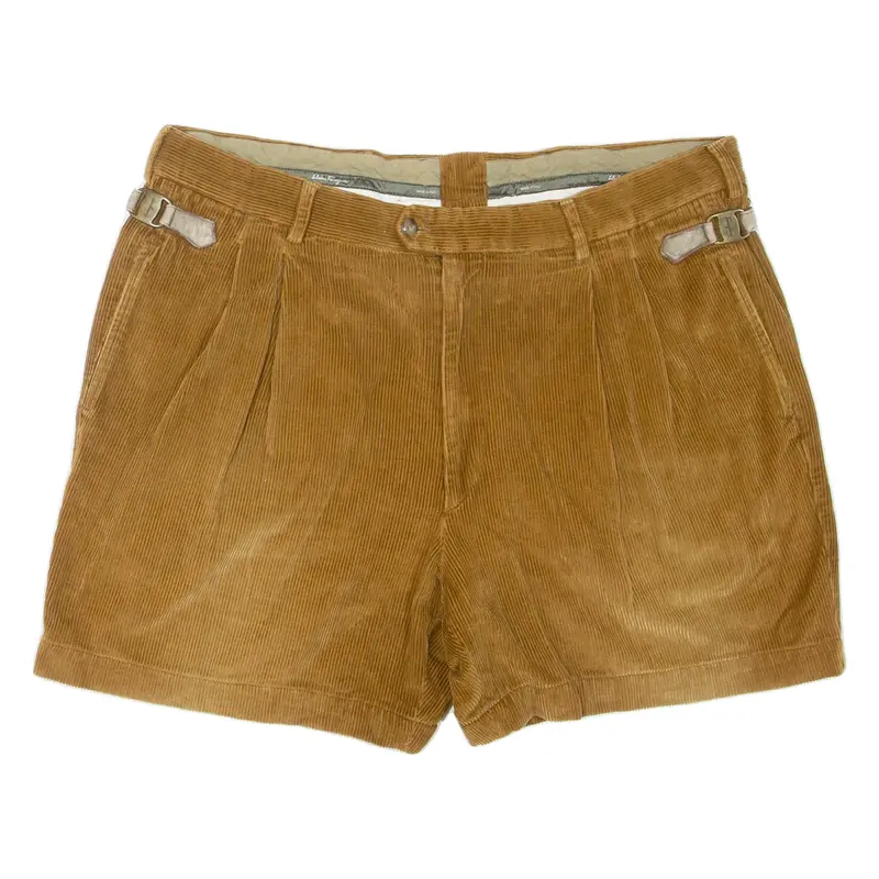 SALVATORE FERRAGAMO Mens Casual Shorts Brown Relaxed L W36