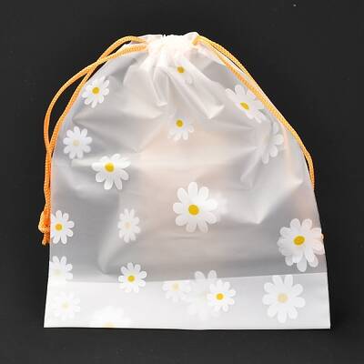 Plastic Frosted Drawstring Bags