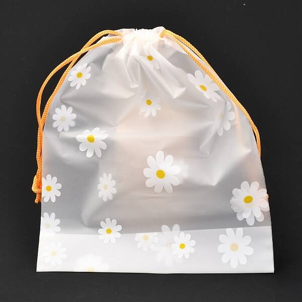 Plastic Frosted Drawstring Bags