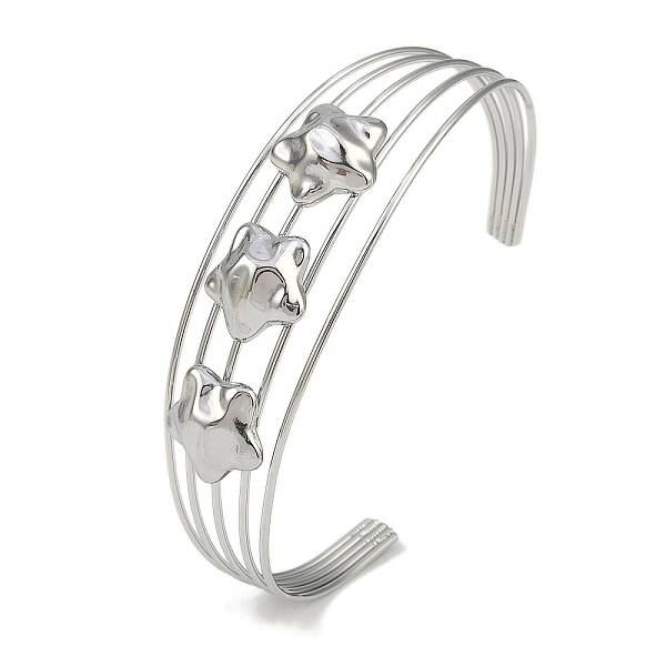 Non-Tarnish 304 Stainless Steel Hollow Open Cuff Bangles
