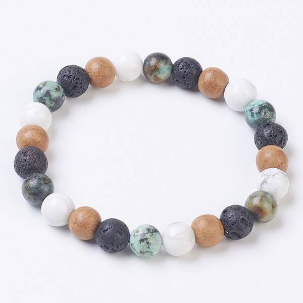 Natural African Turquoise(Jasper) Stretch Bracelets