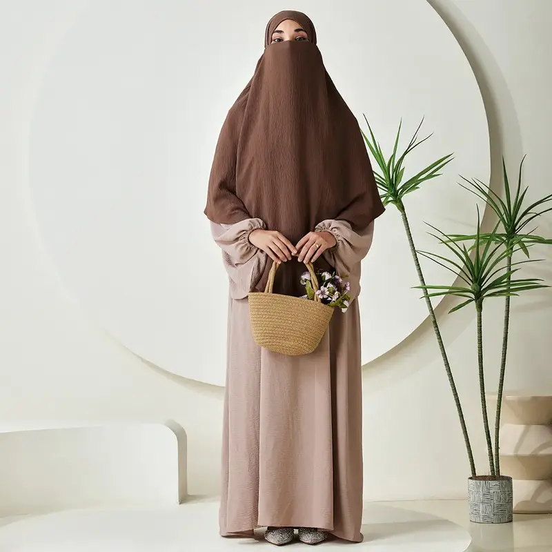 Premium Crepe One Layer Khimar Stretchable Durable Hijab Scarf for Everyday Wear (NCK001) Modesty Muslim Daily