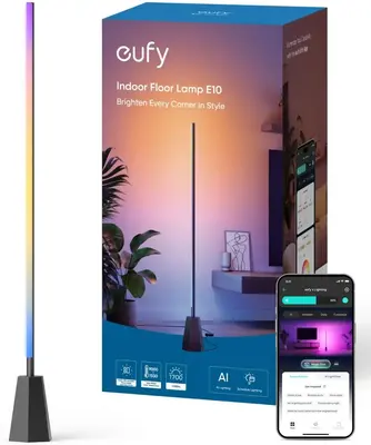 eufy Indoor Floor Lamp E10, RGBWW LED, Smart FLoor Lamp for Living Room and Bedroom, 16 Million Colors, 1700 Lumens, Works wi...