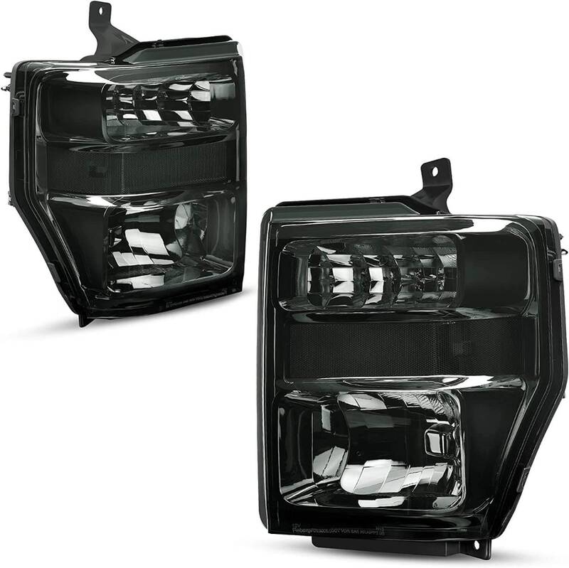 YITAMOTOR® 2008-2010 Ford F250 F350 F450 Super Duty Headlamp Headlight Assembly Smoke Lens