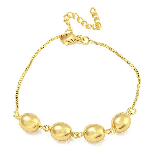 Rack Plating Egg Brass Link Bracelets for Women