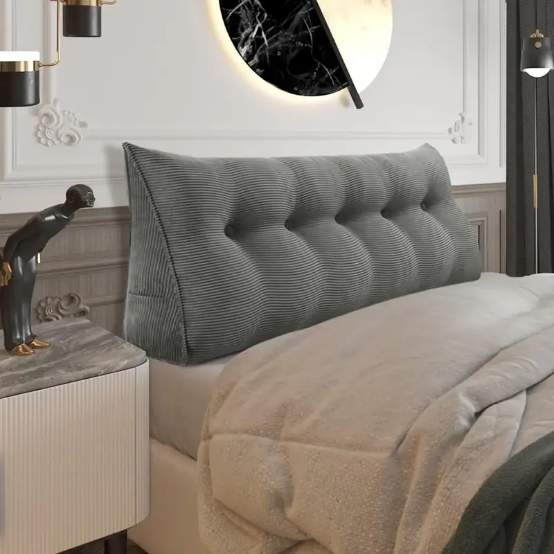 Daneey Wedge Headboard Pillow Dorm Room Reading Pillow Back Support for Sitting Up in Bed Bolster Body Positioning Bedrest Co...