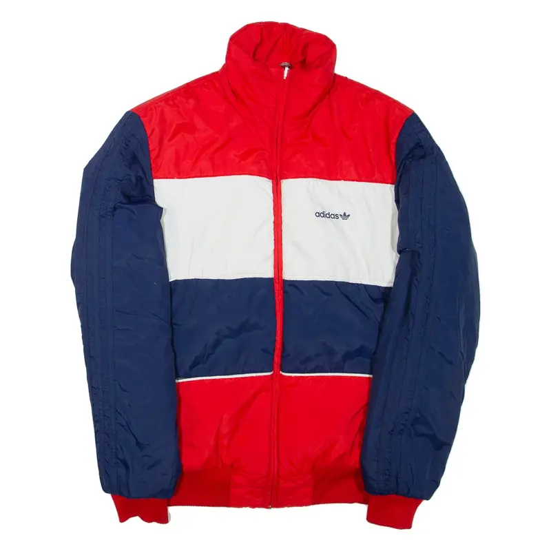 ADIDAS Mens Puffer Jacket Red Colourblock S
