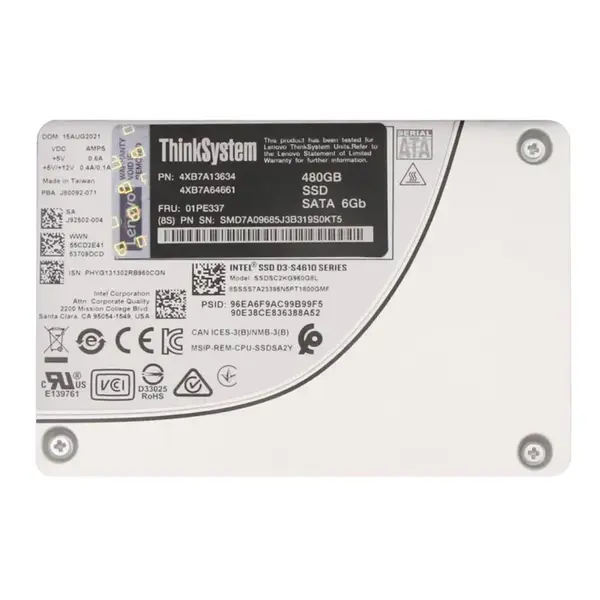 01PE337 Lenovo 480GB TLC Mainstream SATA 3.0 6Gbps Hot Swap 2.5-Inch Internal Solid State Drive