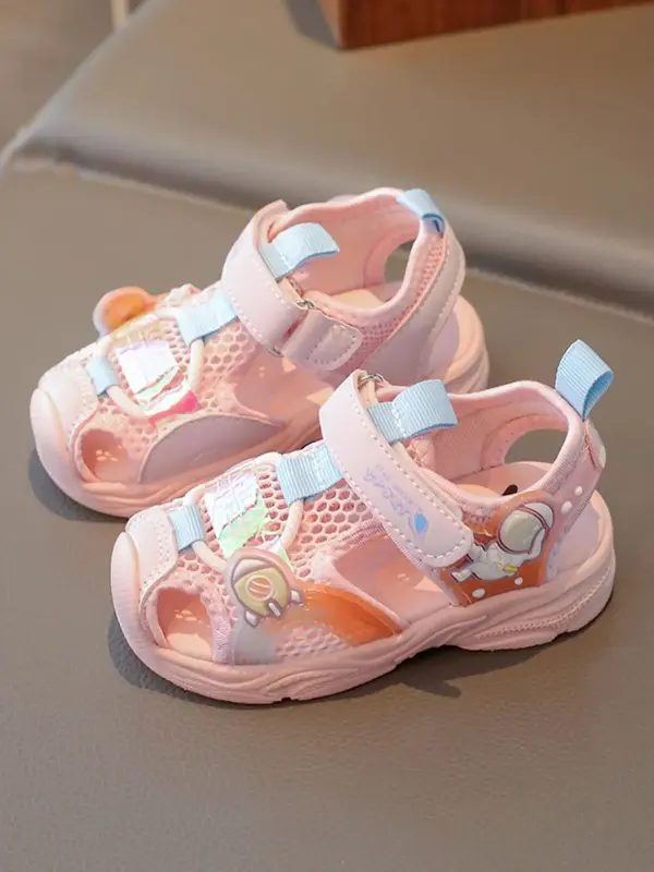 Toddler Girl's Velcro Design Sandals, Casual Comfortable Non-slip Sandals for Summer, Lightweight Breathable Shoes for Indoor...