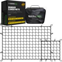 Rhino USA Bungee Cargo Net Set - Ultimate Cargo Accessory Includes Carry Case, Carabiners, 4' x 6’ Net, 15\