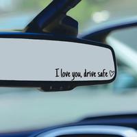 I Love You Drive Safe Mirror Sticker, Rearview Mirror Decorative Sticker, Vinyl Decal, Car Interior Accessories for Women, Ca...