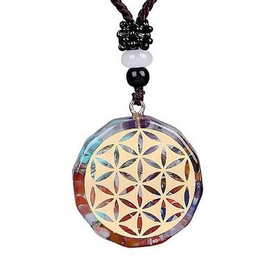 Orgonite Chakra Natural & Synthetic Mixed Stone Pendant Necklaces