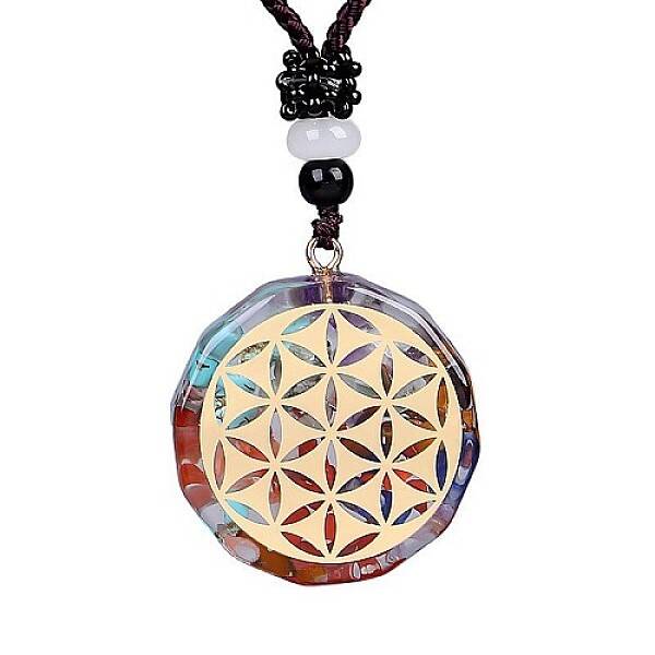 Orgonite Chakra Natural & Synthetic Mixed Stone Pendant Necklaces