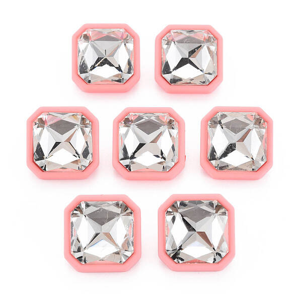 Crystal Rhinestone Square Stud Earrings with 925 Sterling Silver Pins for Women