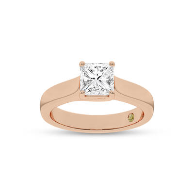 Bold Cross Prong Princess Cut Lab Grown Diamond Solitaire Ring | 18K Rose Gold 1 1/2 CT. TW.