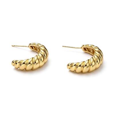 Brass Half Hoop Earrings