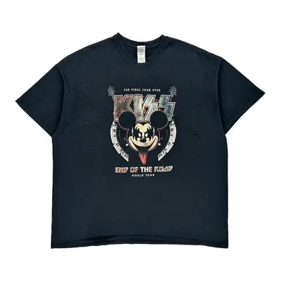 Kiss End Of The Road World Tour Gildan Band T-Shirt - 2XL Black Cotton