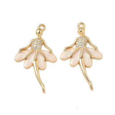 Brass Micro Pave Clear Cubic Zirconia Pendants