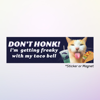 Funny Meme Cringe Cat Taco Bell Car Bumper Sticker, Humorous Vehicle Decal, Baja Blast Lover, Meme Joke Gift, Crunchwrap Enjo...