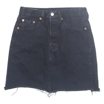 LEVI'S Premium E Womens Mini Skirt Black Short Denim S