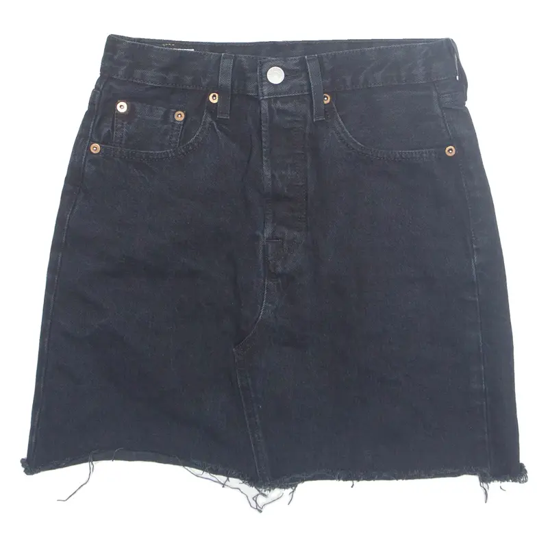 LEVI'S Premium E Womens Mini Skirt Black Short Denim S