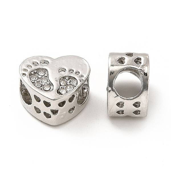 Rack Plating Alloy Rhinestone European Beads