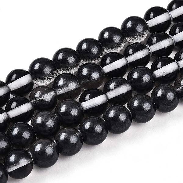 Baking Painted Transparent Glass Beads Strands