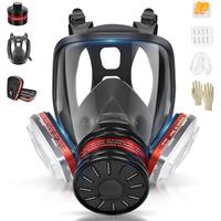 Gas Masks Survival Nuclear and Chemical - Full Face Gas Mask with 40mm Activated Carbon Filter, 6001 Filters, Earplug, and Gl...