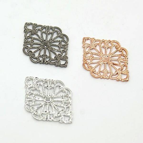 Rhombus Shaped Brass Filigree Findings