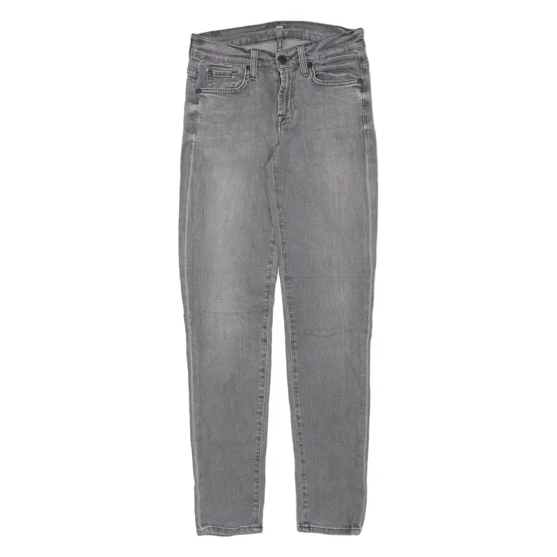 7 FOR ALL MANKIND Womens Jeans Grey Regular Straight Stone Wash W26 L29
