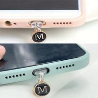 Creative Letter Design Dust Plug Phone Charm, 2 Counts Phone Charge Port Anti Dust Plug, Fashion Durable Mobile Phone Decorat...