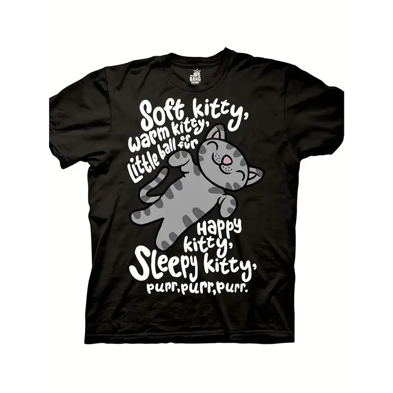 Big Bang Theory Soft Kitty Graphic Men's T-Shirt –  100% Cotton T-Shirt - Versatile for Casual, Sports, Festive, All-Season...