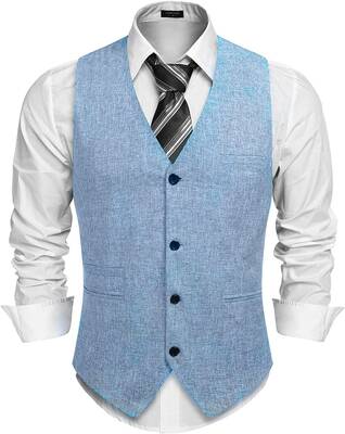 Waistcoat Business Vests (US Only), Sky Blue / XXL