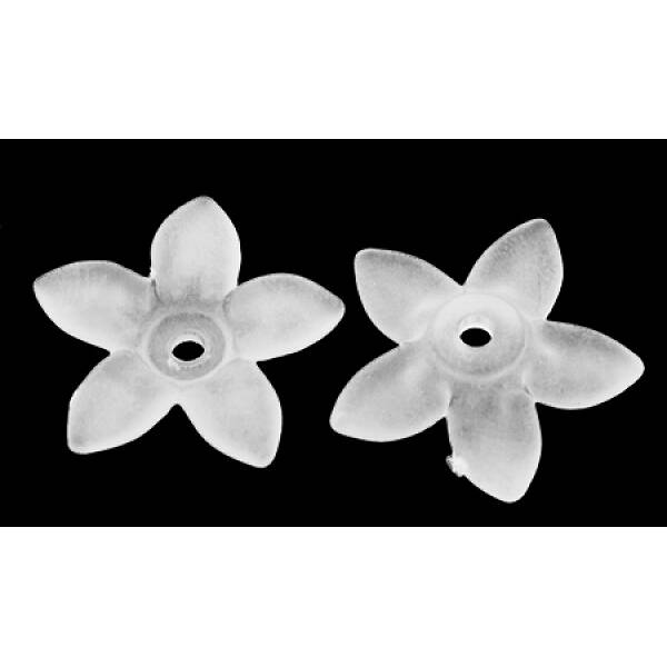 Transparent Frosted Acrylic Flower Beads