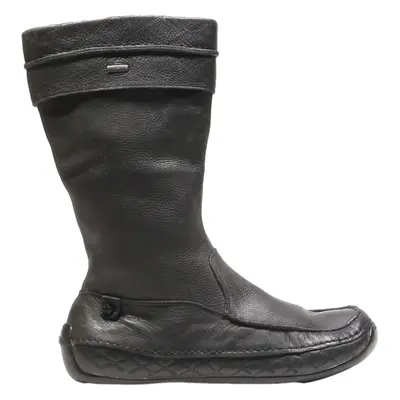 CLARKS High Boots Black Leather Womens UK 6.5