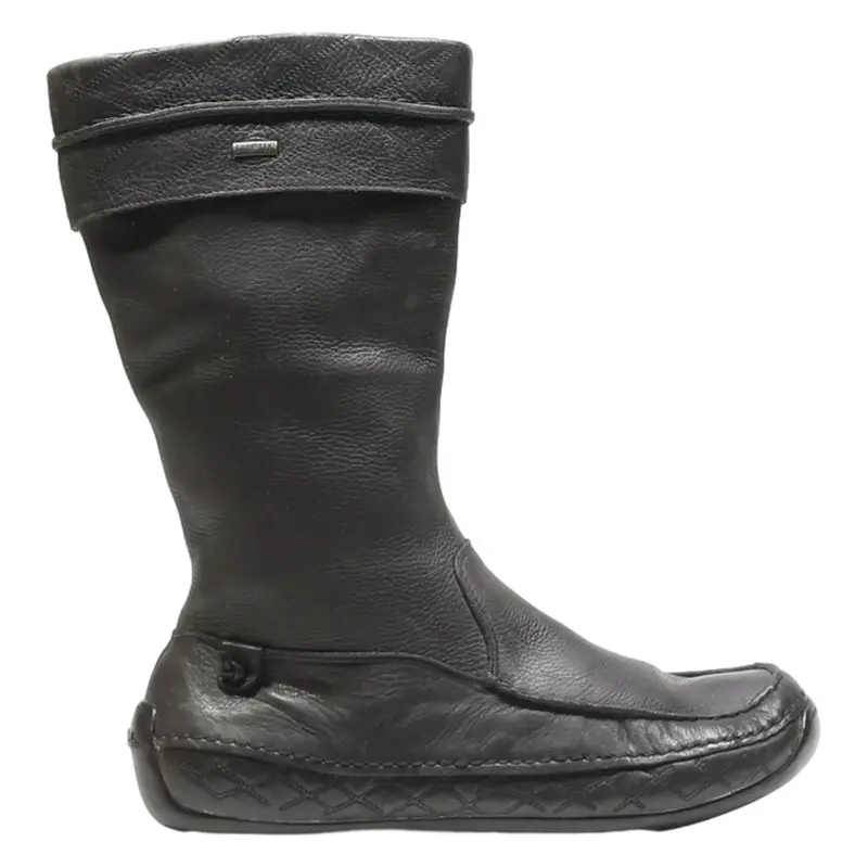 CLARKS High Boots Black Leather Womens UK 6.5