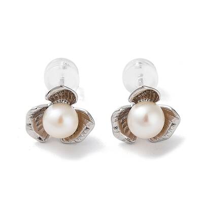 Natural Pearl Stud Earrings for Women