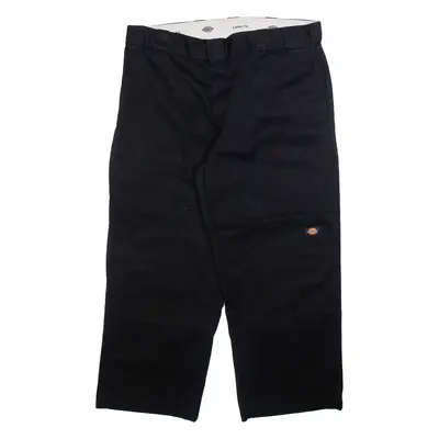 DICKIES Mens Trousers Black Loose Straight W38 L26