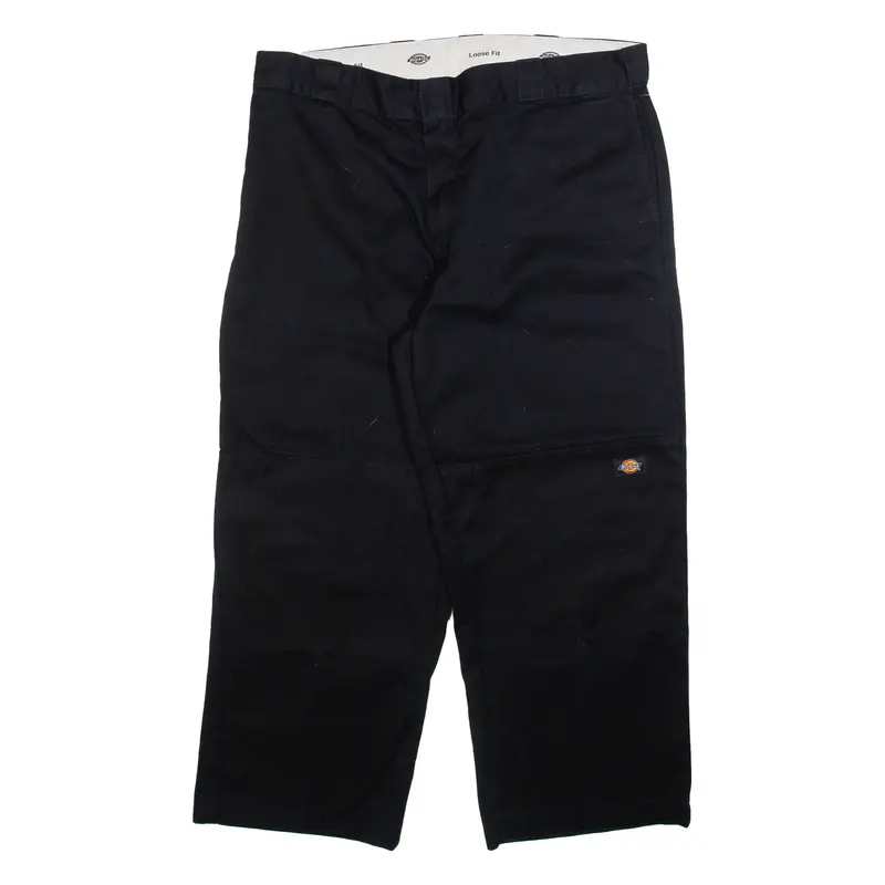 DICKIES Mens Trousers Black Loose Straight W38 L26