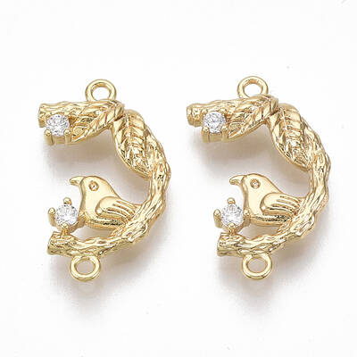 Brass Micro Pave Cubic Zirconia Links/Connercots
