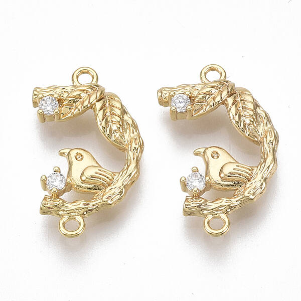Brass Micro Pave Cubic Zirconia Links/Connercots
