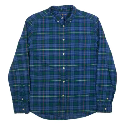 RALPH LAUREN Boys Shirt Blue Check Long Sleeve XL