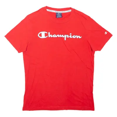 CHAMPION T-Shirt Red Short Sleeve Mens S