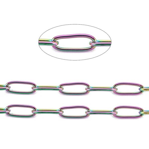 Ion Plating(IP) 304 Stainless Steel Paperclip Chains