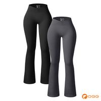 OQQ Women's 2 Piece Flare Leggings High Waist V Shirring Seamless Butt Lifting Tummy Control Wide Leg Gym Casual Workout Yoga...